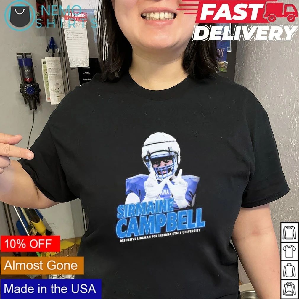 Sirmaine Campbell Vintage Indiana State University Defensive Lineman shirt