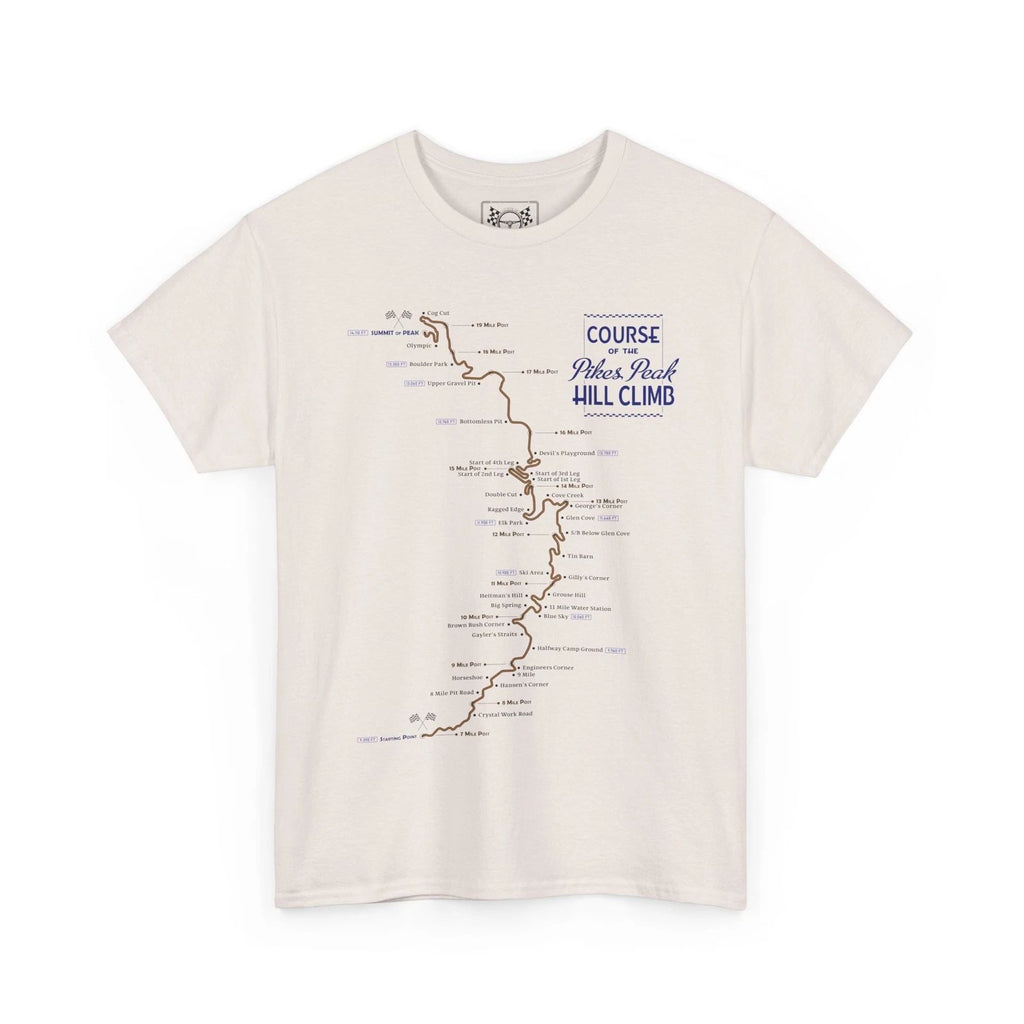 Pikes Peak Hill Climb Retro T-Shirt - Colorado Race Track Map Tee - Racing Gift