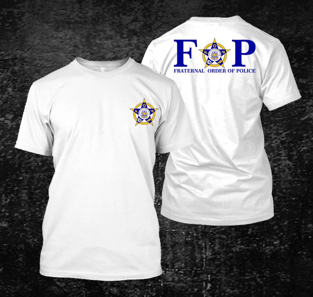 Flaternal Order of Police logo -  custom front and back t-shirt tee