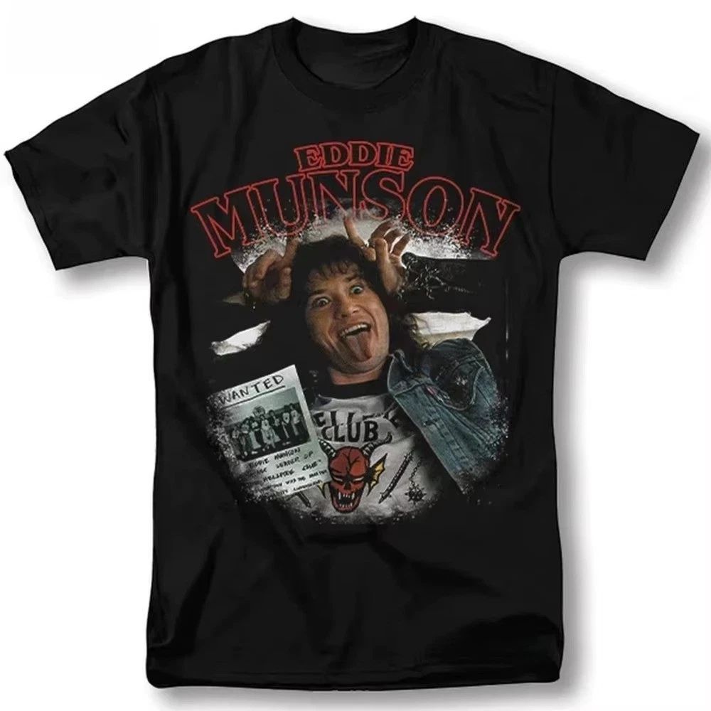 Eddie Munson Vintage 90s Rock Band Graphic T-Shirt Unisex Regular Fit Short Slee