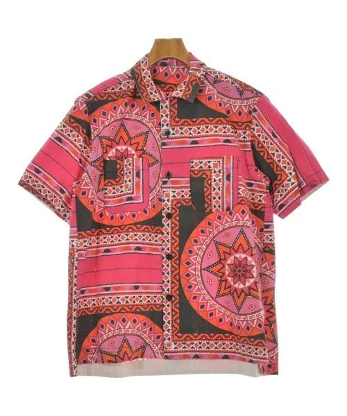 Sacai Men's Casual Shirt Pink Orange Black Allover Pattern Used