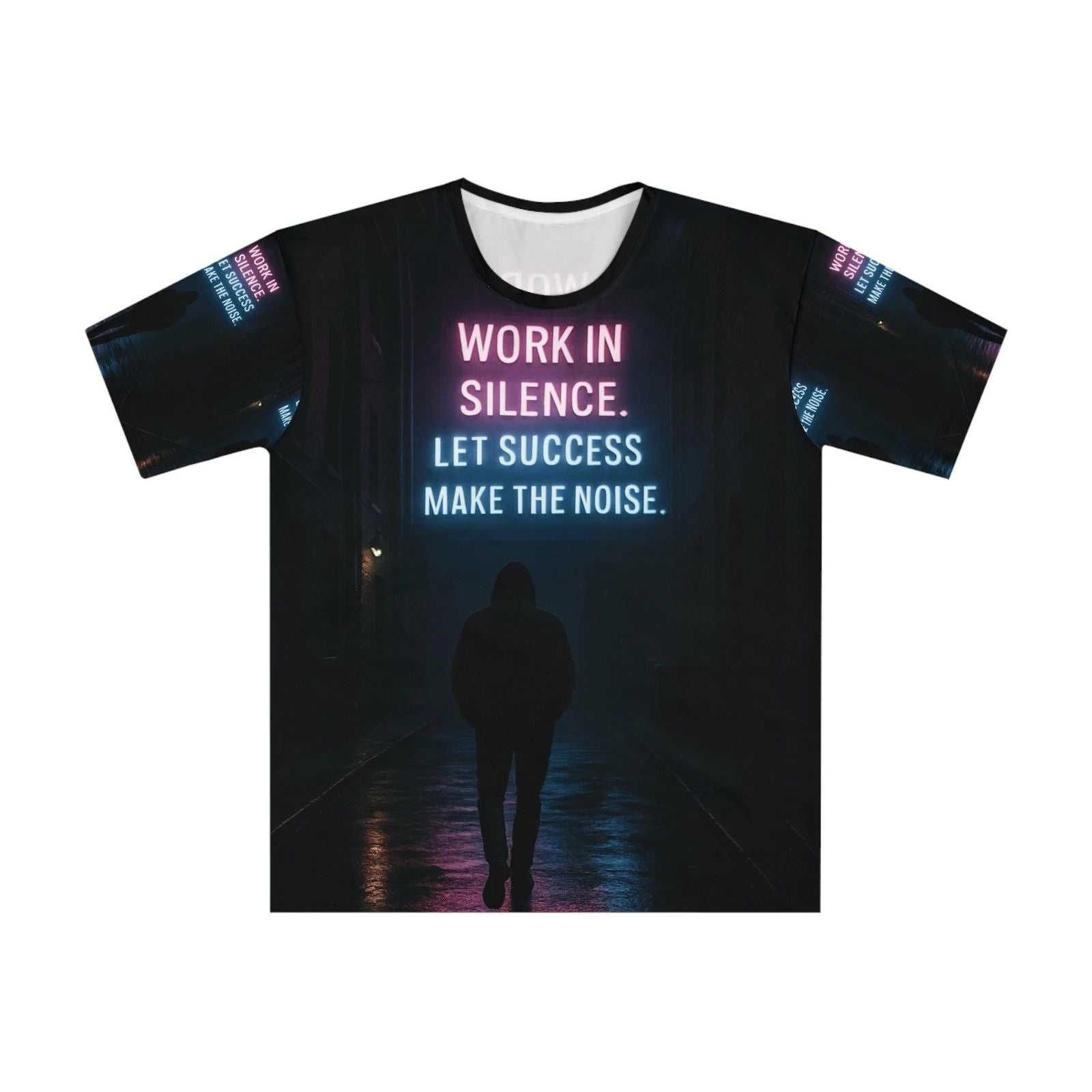 Inspiring Mens Loose T-Shirt - Work in Silence Tee - Motivational Graphic Shirt