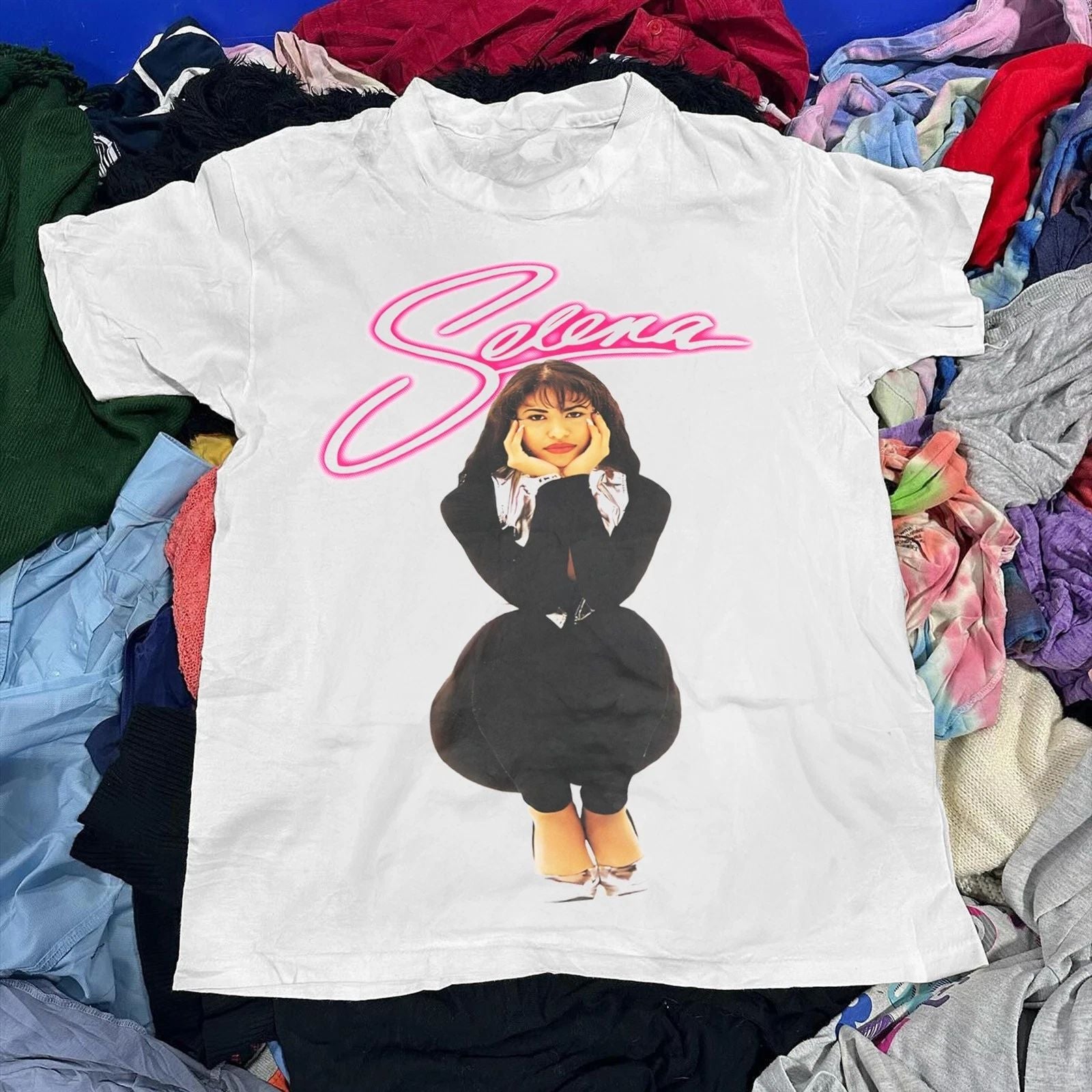 90s Selena Q Aged T-Shirt White L