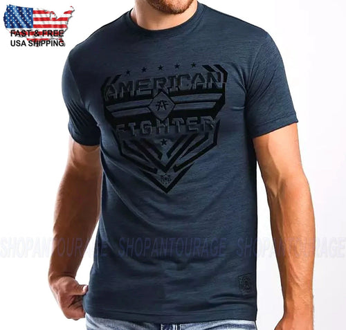 American Fighter Garland Blue FM13116 Short Sleeve Graphic Sport T-shirt for Men