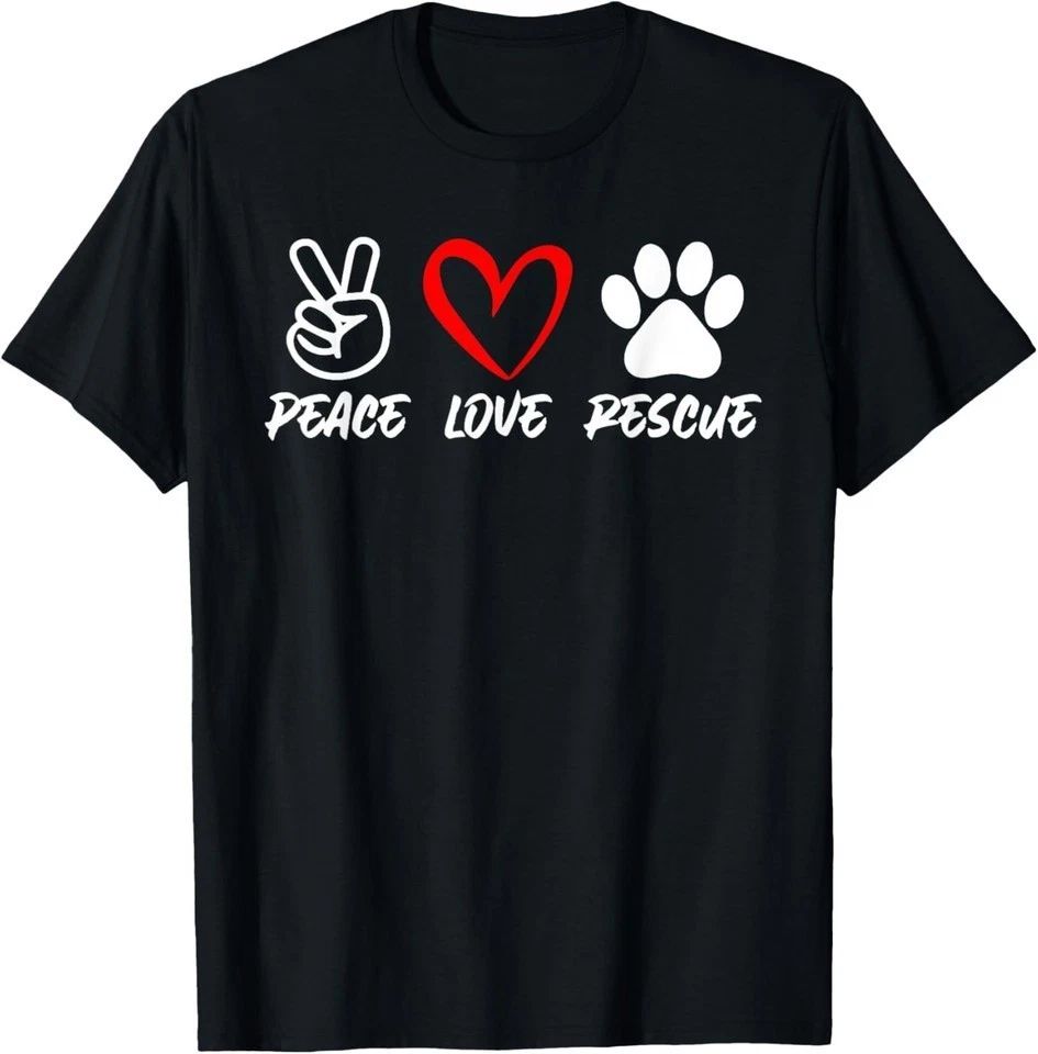 peace Love rescue dog lover in your life T-Shirt