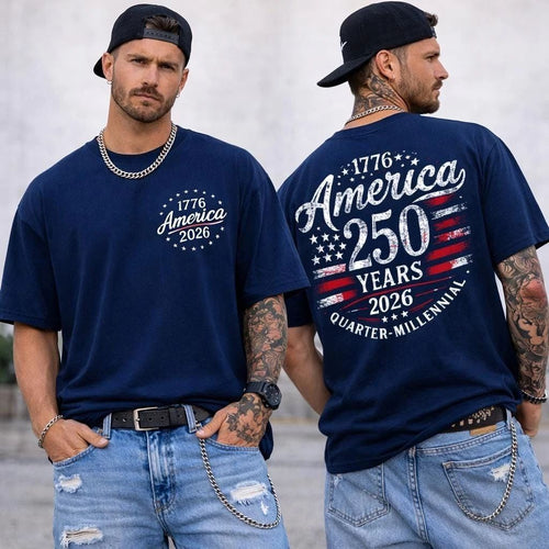 America 250 Years Shirt  1776 2026 USA Flag Tee  Quarter Millennial Top  Patriot