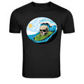 Skull Surfing Big Wave Ocean Graphic T-Shirt