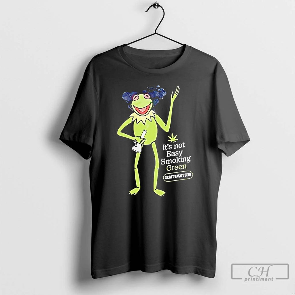 Classic Kermit The Frog Its Not Easy Smoking Green T Shirts