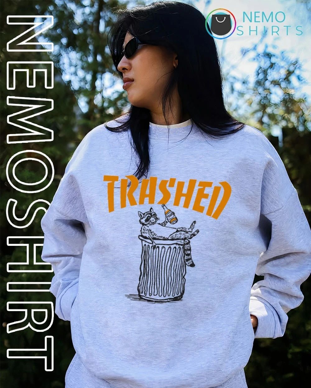 Trashed Raccoon Drinking Beer trash panda shirt