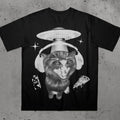 Alien Cat Meme Graphic Tee Vintage 90s Y2K Kitten Fan Art Shirt