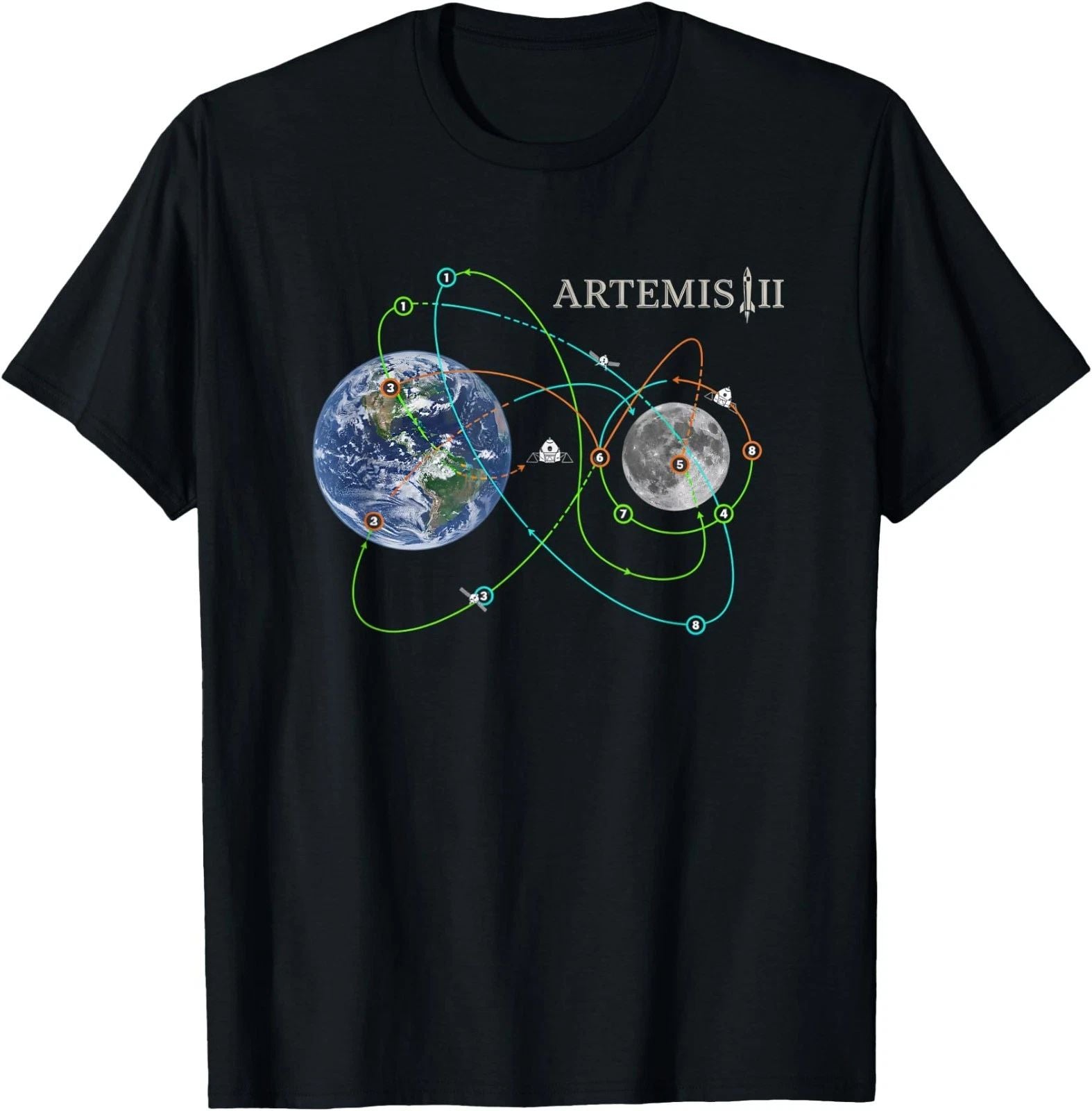 Artemis Ii Mission Patch Style Space Exploration Rock Unisex T-Shirt,Gildan 5000