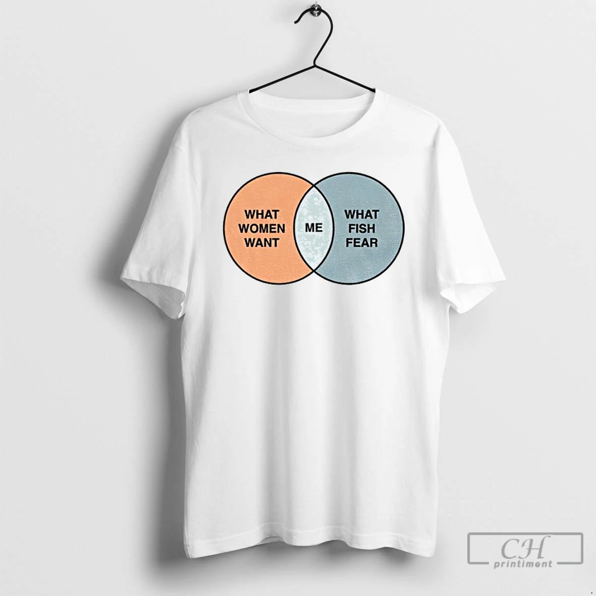 Premium Women Want Me Fish Fear Me Venn Diagram T Shirts