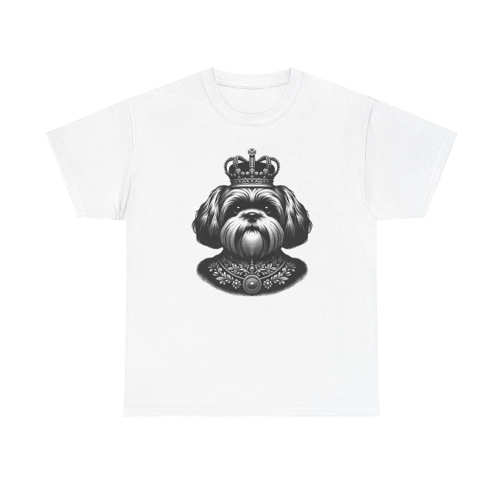Unisex Adult T Shirt Shih Tzu Silhouette Royalty Crown Dog Lover Tee NEW Adult