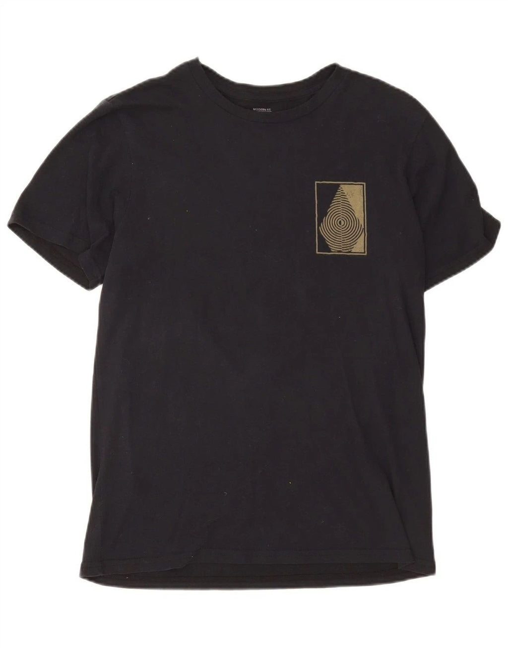 Volcom Mens Modern Fit Graphic T-Shirt Top Medium Navy Blue Cotton BI06