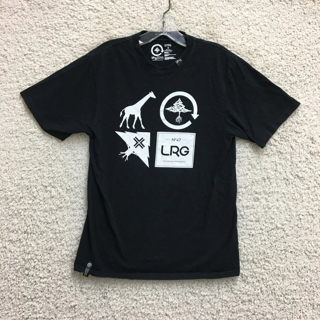 LRG T Shirt Medium Adult Black RC Logo Mash Up Graphic Tee Casual Modern Mens M
