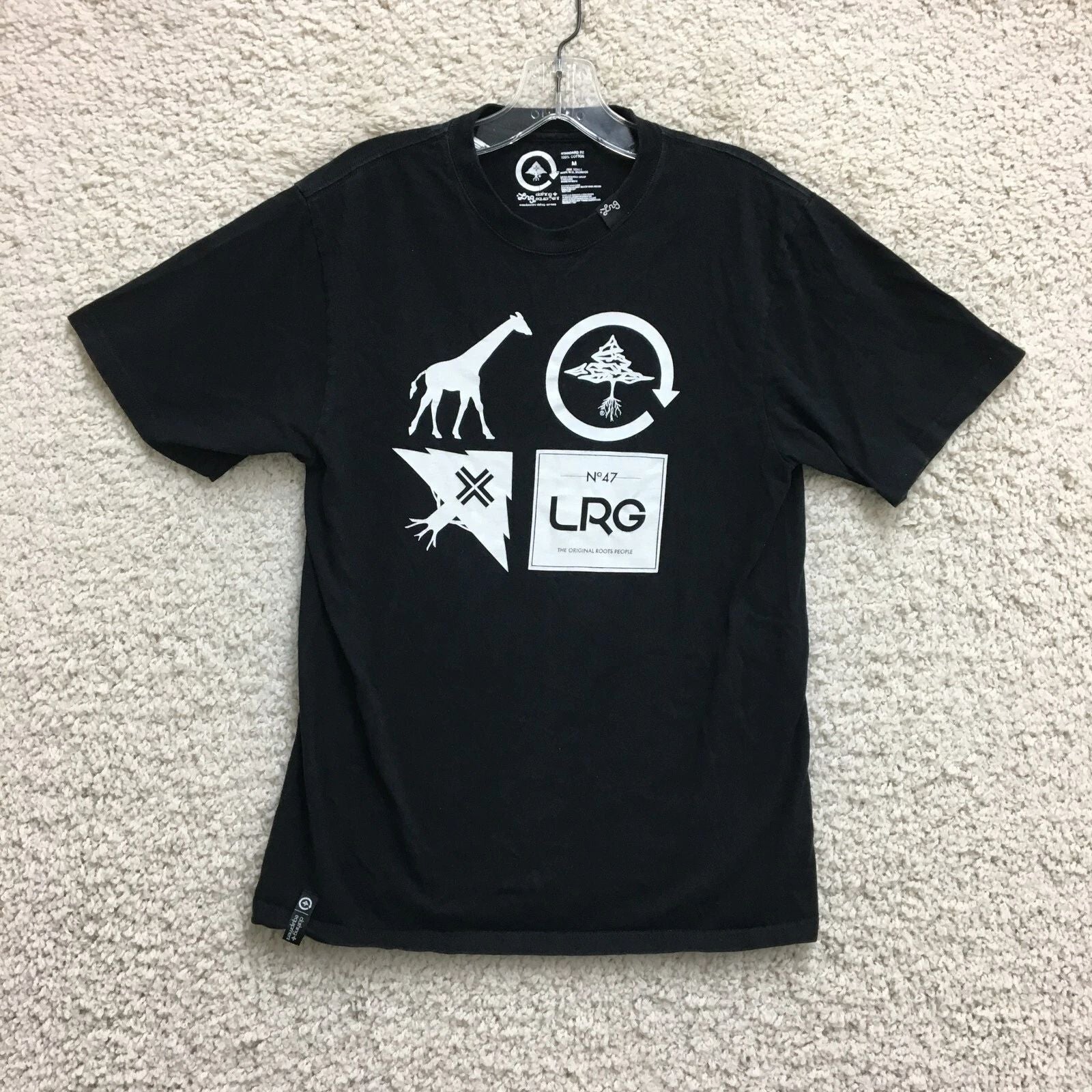 LRG T Shirt Medium Adult Black RC Logo Mash Up Graphic Tee Casual Modern Mens M