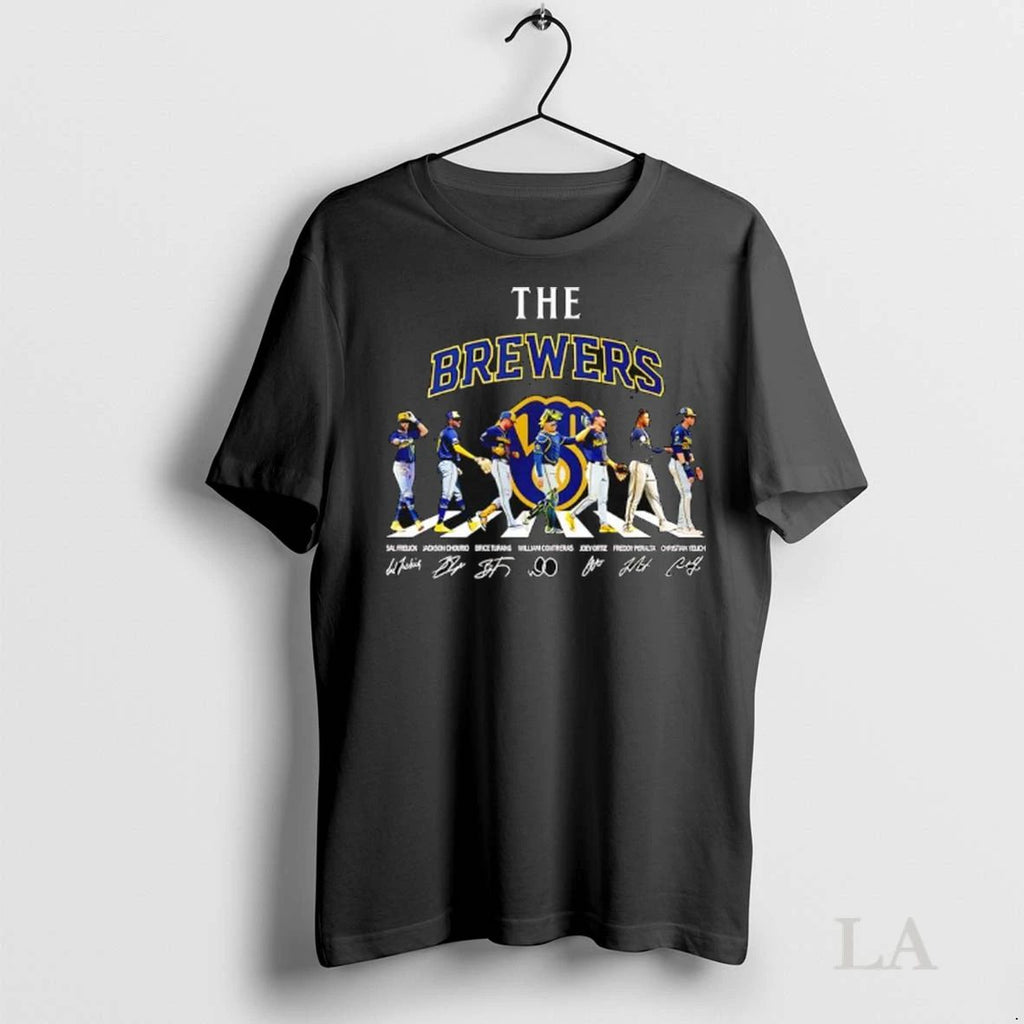 Original The Milwaukee Brewers Signatures Players Depicted Abbey Road Cover Ladies