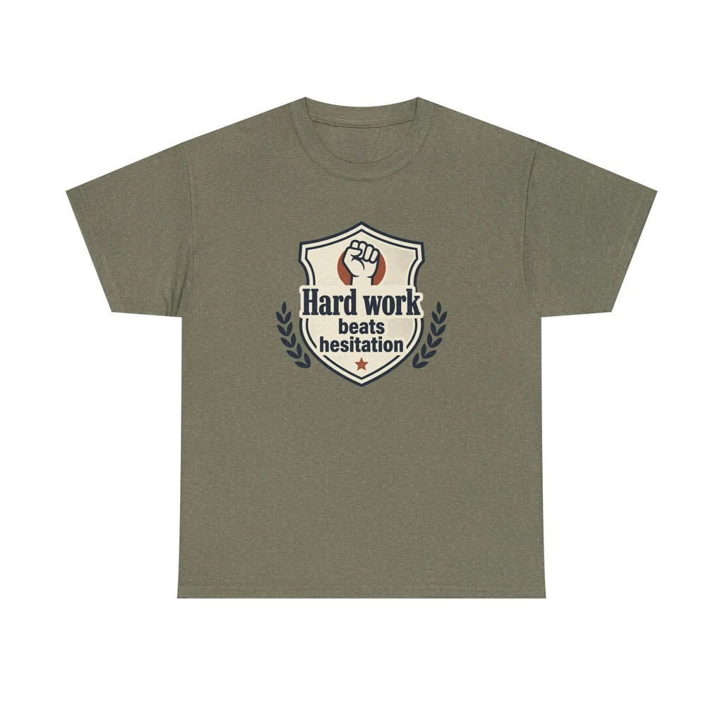 Hard Work Beats Hesitation T-Shirt | Motivational Fitness Tee