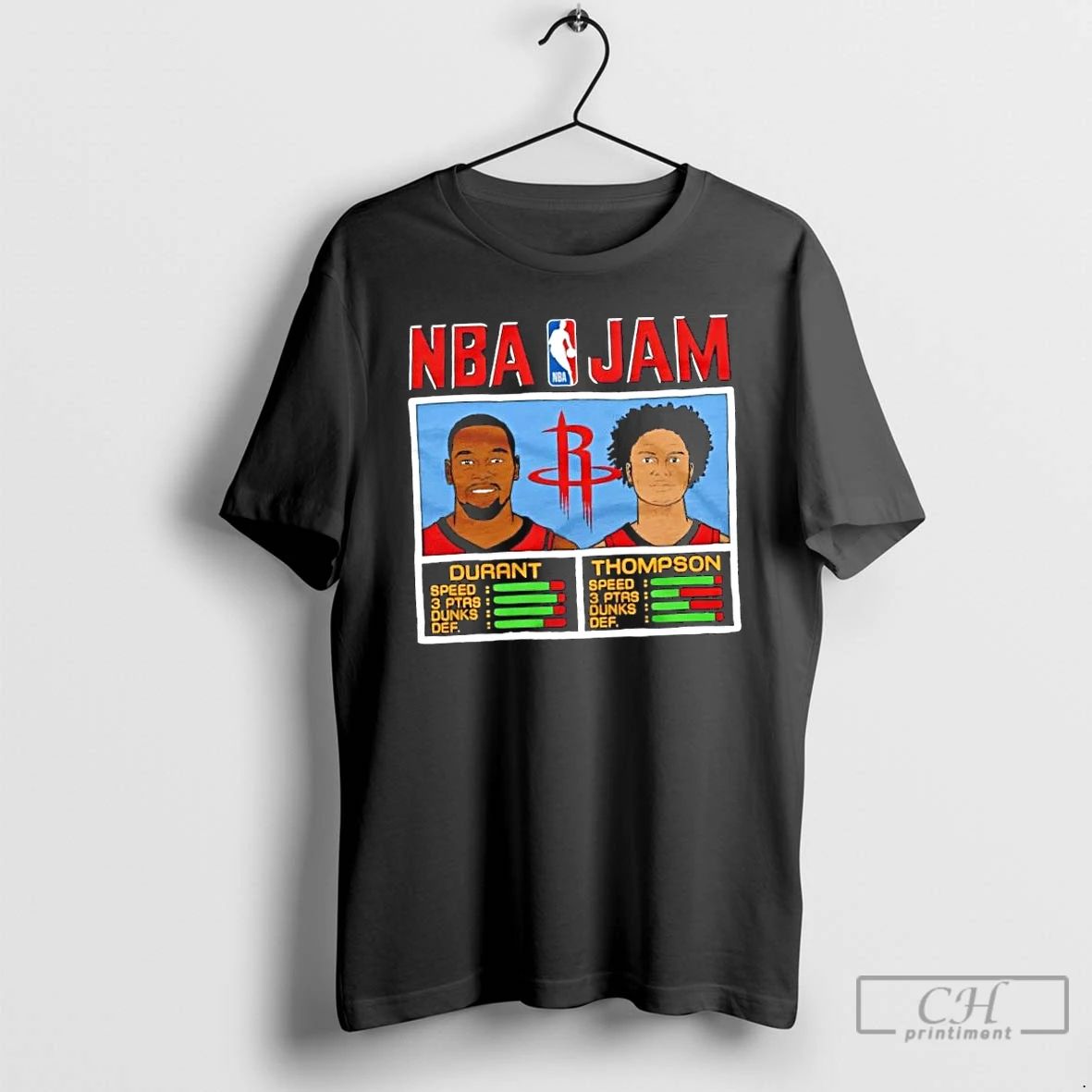 Classic Nba Jam Houston Rockets Durant And Thompson T Shirts