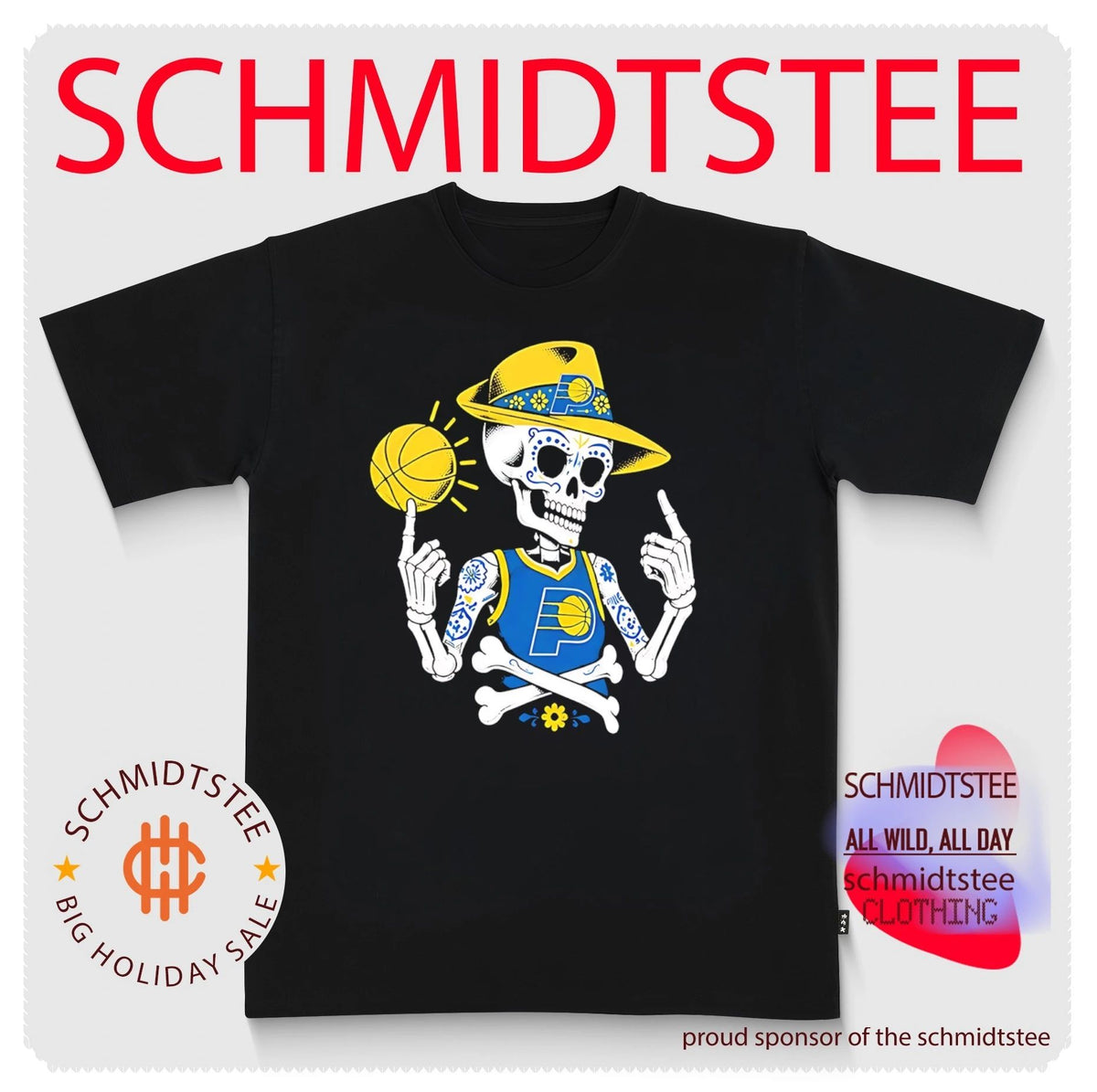 Indiana Pacers Mexico City CDMX Game 2026 Sugar Skull Skeleton shirt
