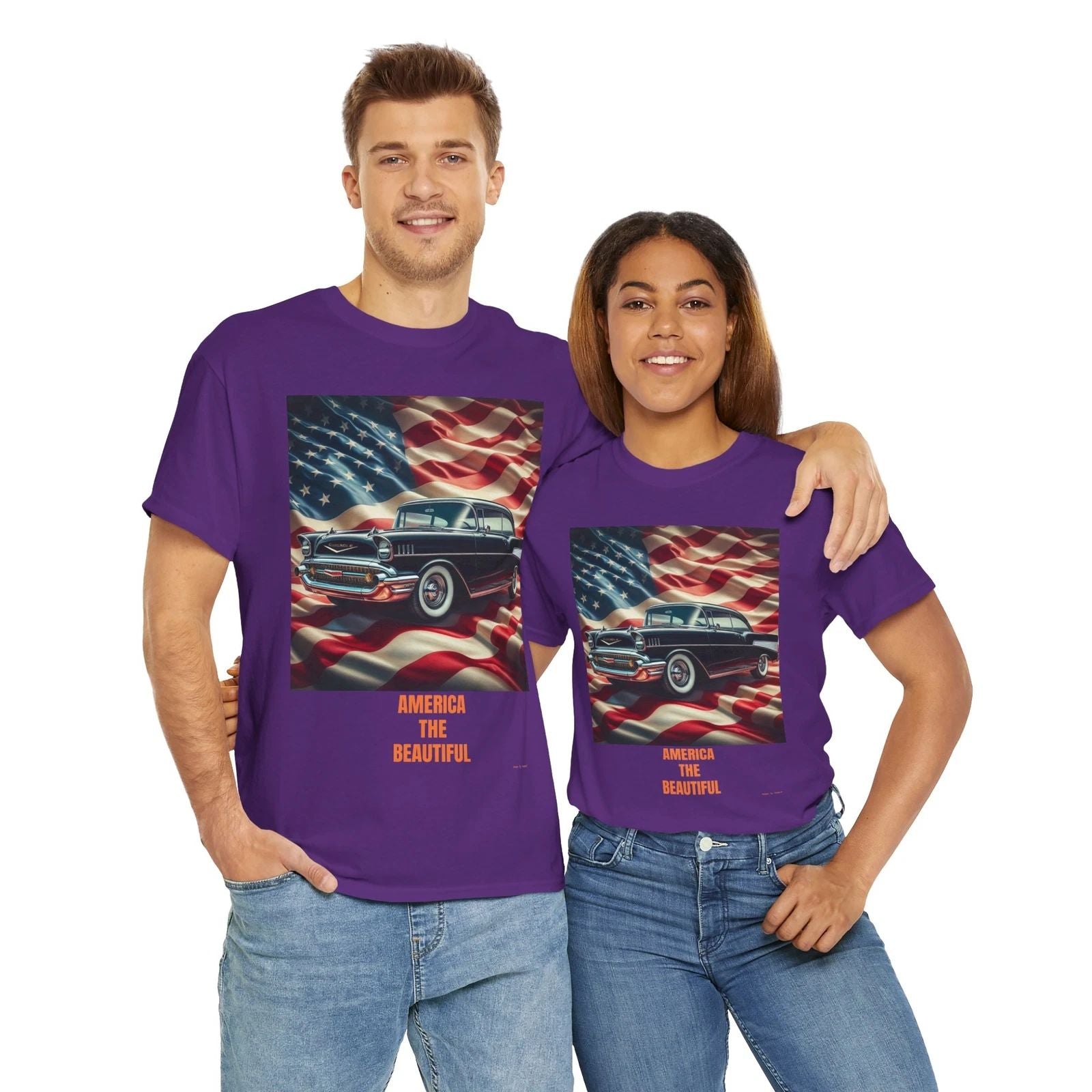Vintage '57 Chevy Unisex Tee - America The Beautiful, Classic Car Shirt, Retro