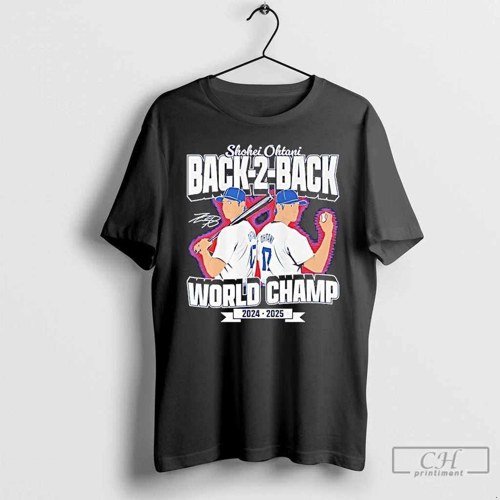 Classic Shohei Ohtani Back To Back World Champs 2024 2025 Signature T Shirts