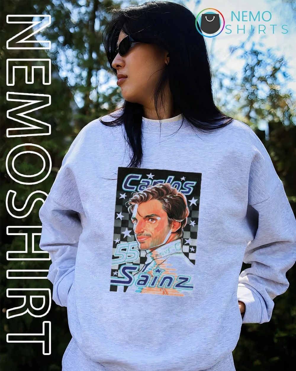 Carlos Sainz No 55 Formula 1 Portrait F1 shirt