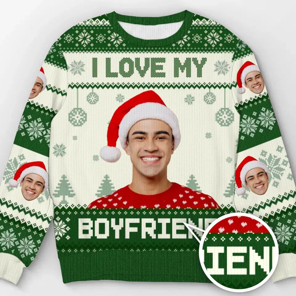 Custom Photo Holidays Are Better With You By My Side - Couple Personalized Custom Ugly Sweatshirt - Unisex Wool Jumper - Christmas Gift For Wife
