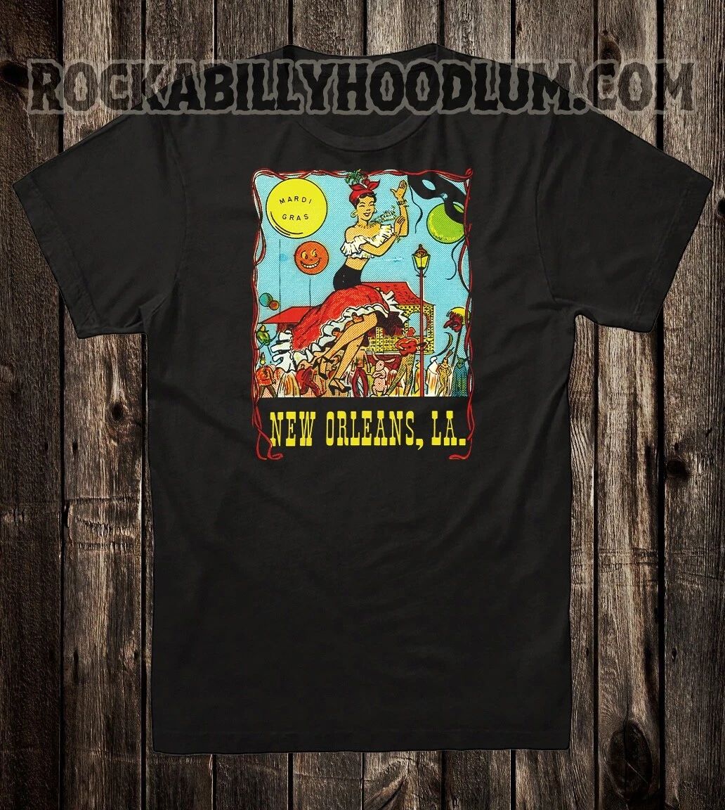 Retro Travel Tee T Shirt 100% Cotton Tourist New Orleans NOLA Louisiana Dancer