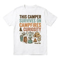 This Camper Survives On Campfires & Curiosity T-Shirt Vintage Soul Camping Tee