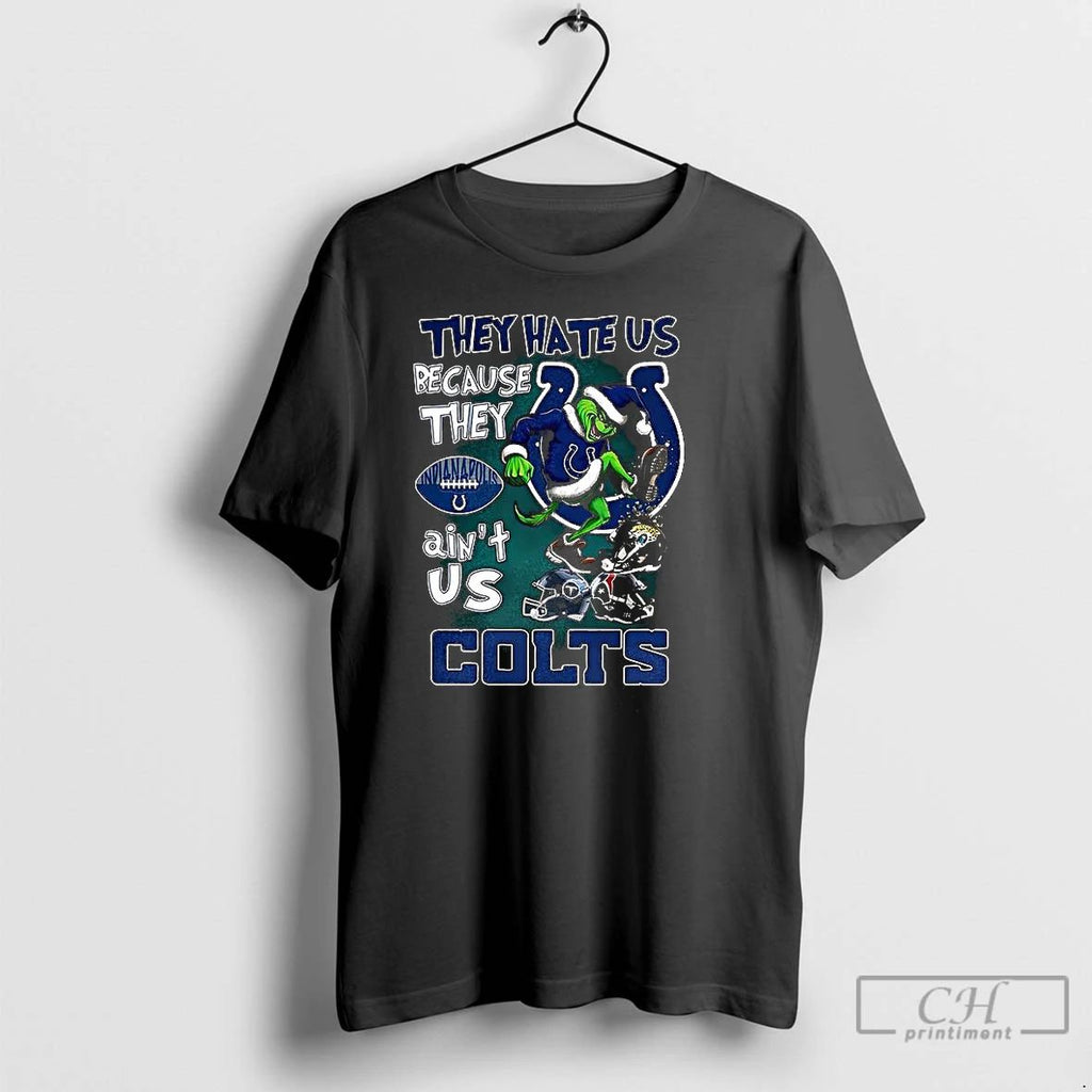 Premium Grinch Steps Helmet They Hate Us Because They Aint Us Indianapolis Colts Christmas