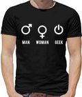 Man Woman Geek Symbols Mens T-Shirt - Gender symbols - Men - Women - Nerd - Tech
