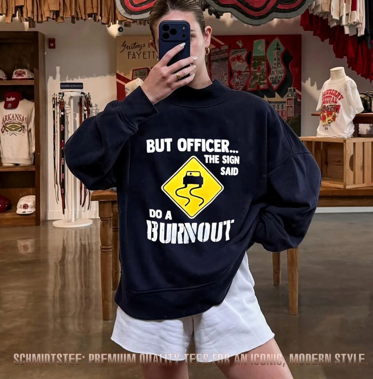 But Officer the Sign Said Do a Burnout car enthusiast shirt