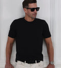 Collars and Co NWT Lucca Luxury Touch Cotton & Silk Navy T-Shirt $59 Size M & L