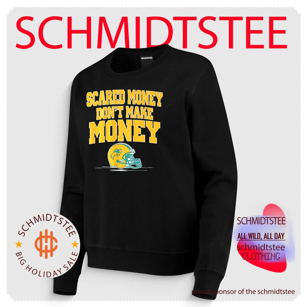 North Dakota State Bison Scared Money Don’t Make Money helmet shirt