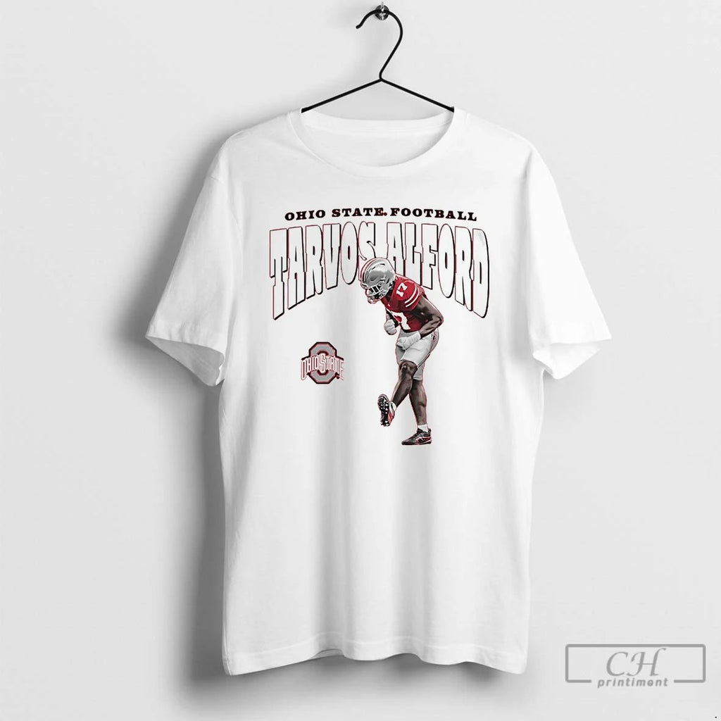 Classic Tarvos Alford Illustrated Celebration Ohio State Football T Shirts