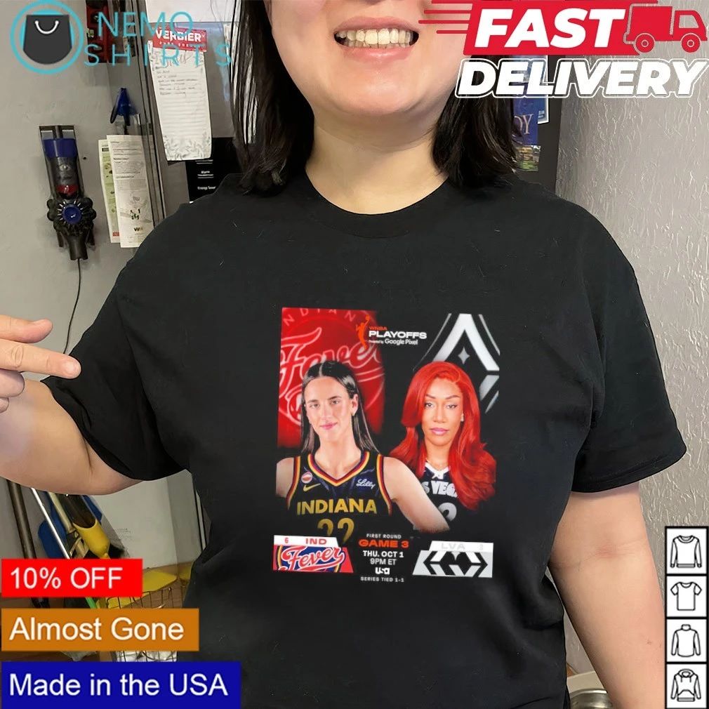 Caitlin Clark Indiana Fever vs A’ja Wilson Las Vegas Aces WNBA Playoffs Game 3 shirt