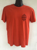 Quiksilver T Shirt Short Sleeve, Slim Fit Medium, Orange With Black Graphics