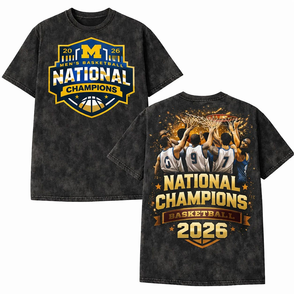 Michigan Wolverines 2026 National Champions Shirt NCAA Basketball Tee Washed