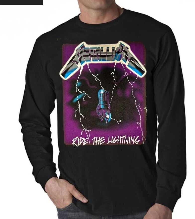 METALLICA RIDE THE LIGHTNING PUNK Rock Black long sleeve T Shirt