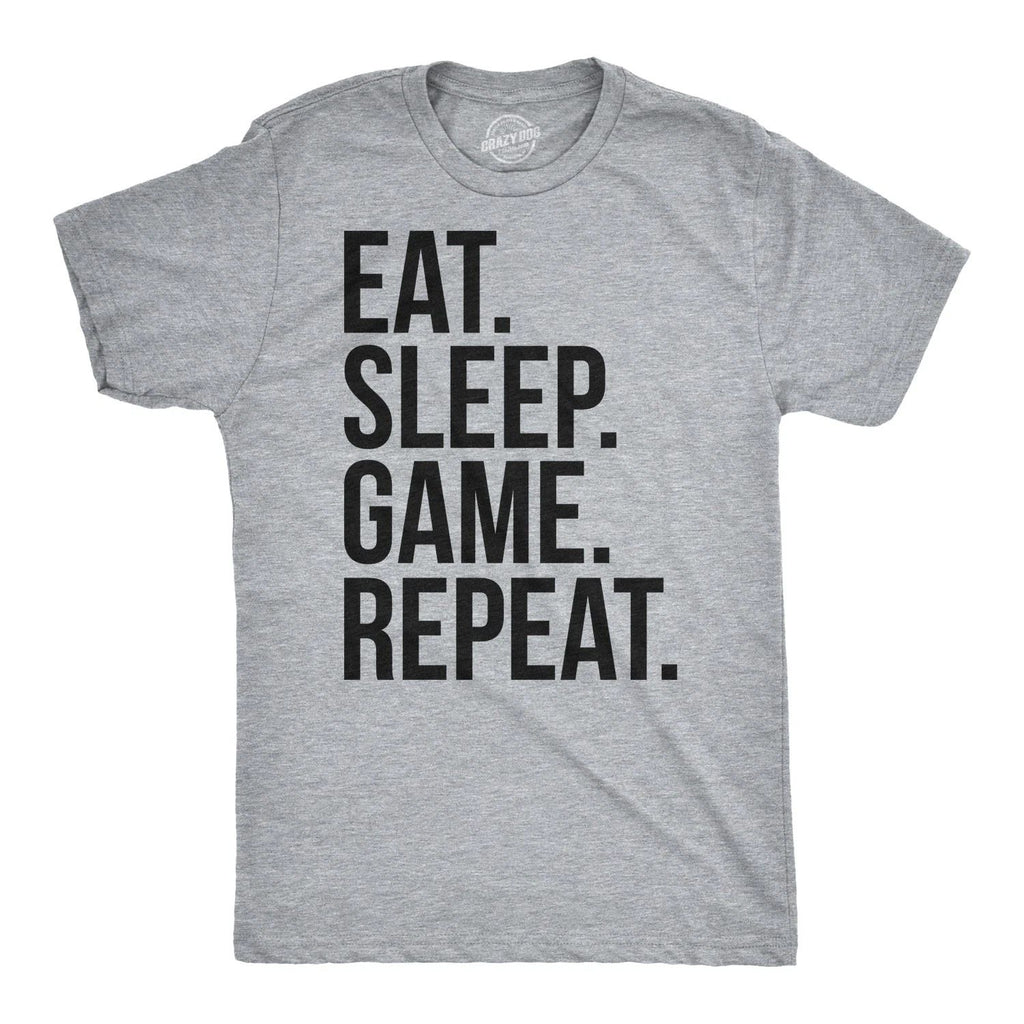 Mens Eat Sleep Game Repeat Funny Shirts Nerdy Gamer Tees Vintage Novelty T shirt