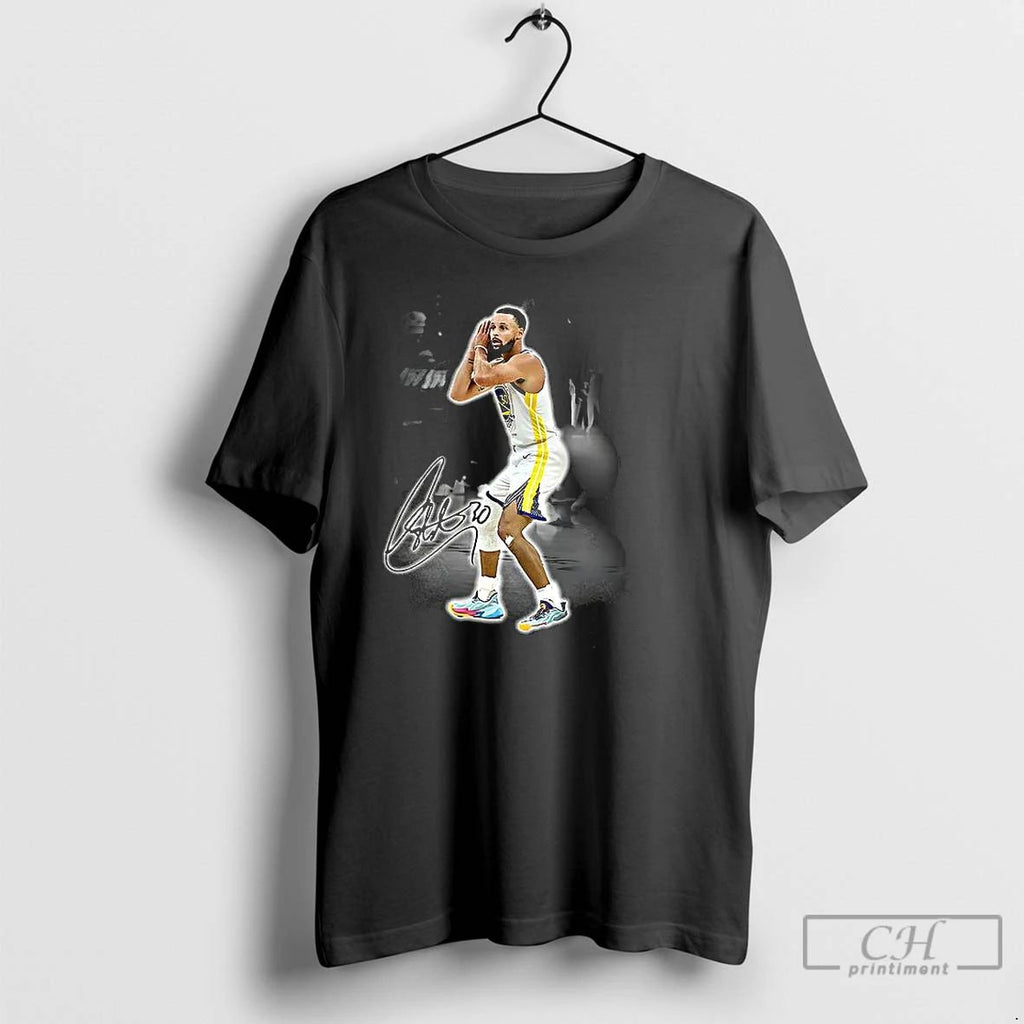 Classic Stephen Curry Golden State Warriors Nba Signal Number 30 Signature Graphic T Shirts