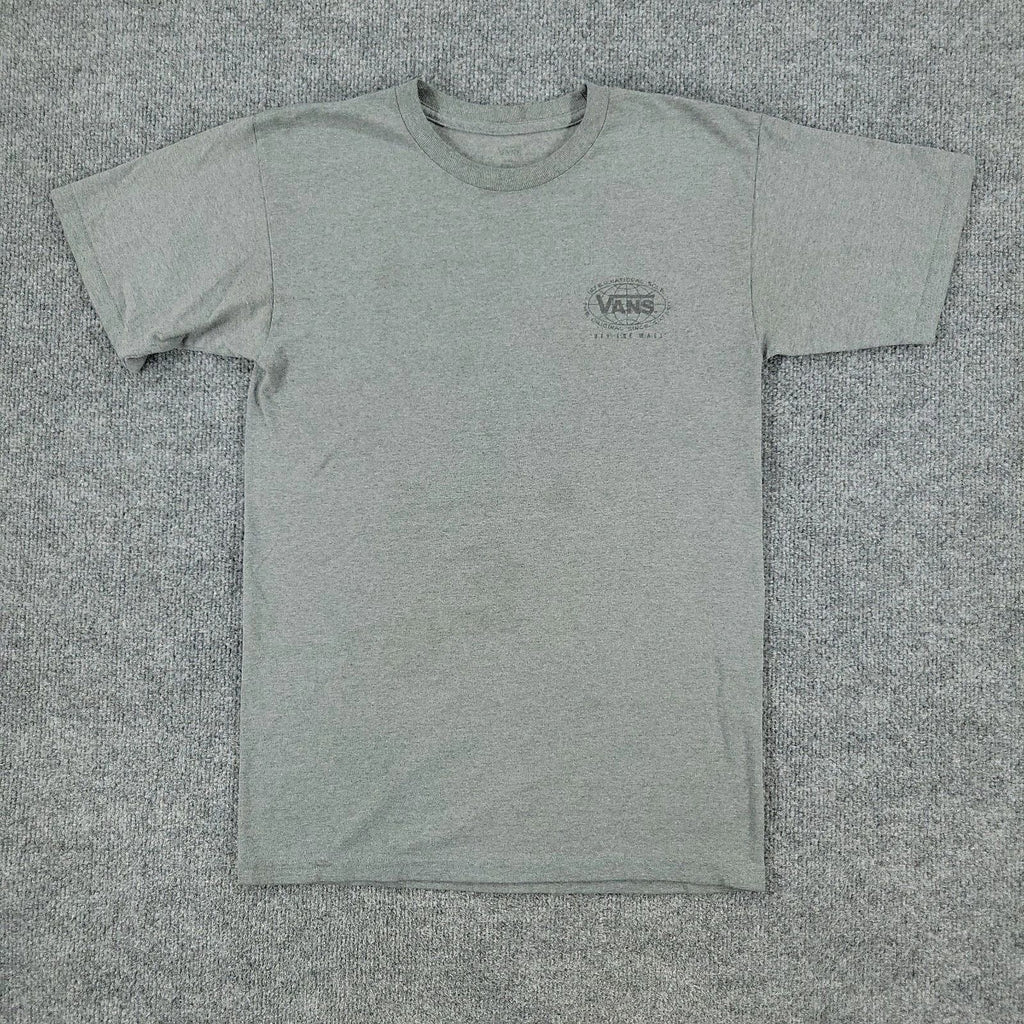 Vans Shirt Men Small Gray Logo Off The Wall Graphic Crew Neck Short Sleeve Adult