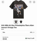 Kith for NBA All-Star Philadelphia 76ers Iverson Tee Size Large