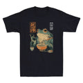 Grumpy Frog Eat Ramen And Scroll Phone Funny Japanese Art Vintage Men's T-Shirt