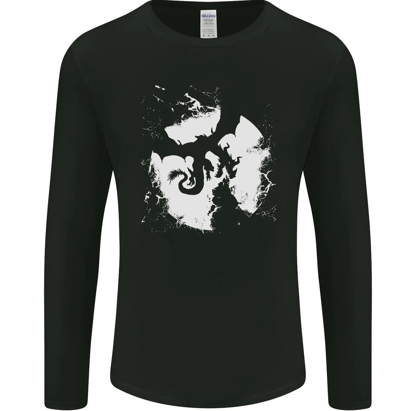 Dragon Moon Fantasy Mens Long Sleeve T-Shirt