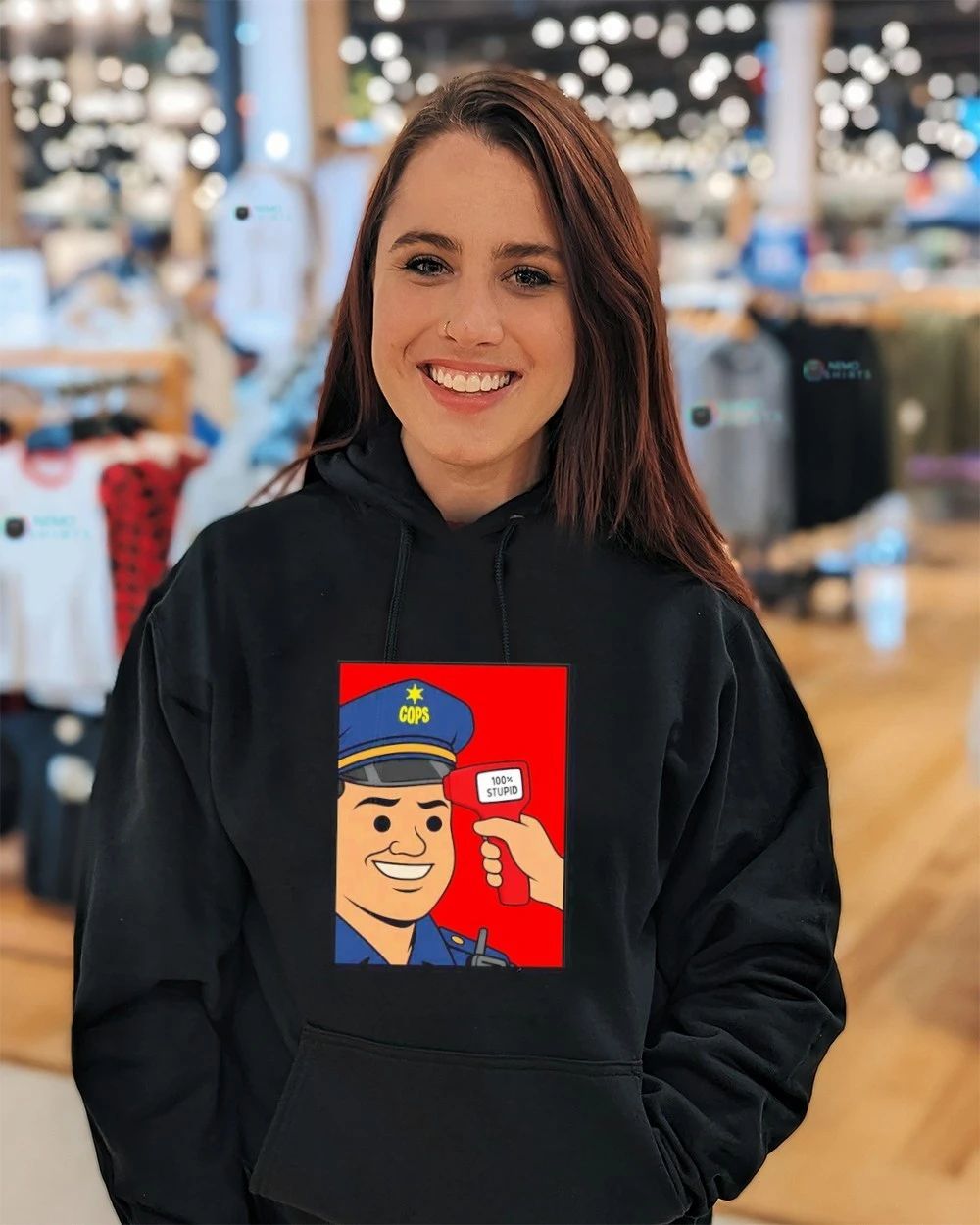 Cops 100% Stupid Meme police satire humor shirt