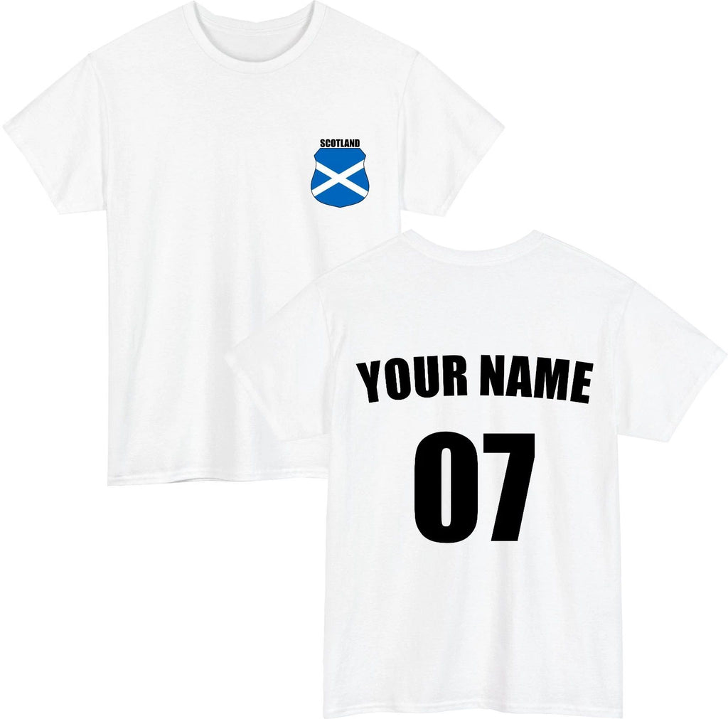 Personalised Scotland Football T-Shirt Custom Name Number Fan Gift Unisex Top