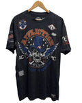 Affliction Mens XL American Customs Live Fast Skull Crossbones Black T-Shirt USA