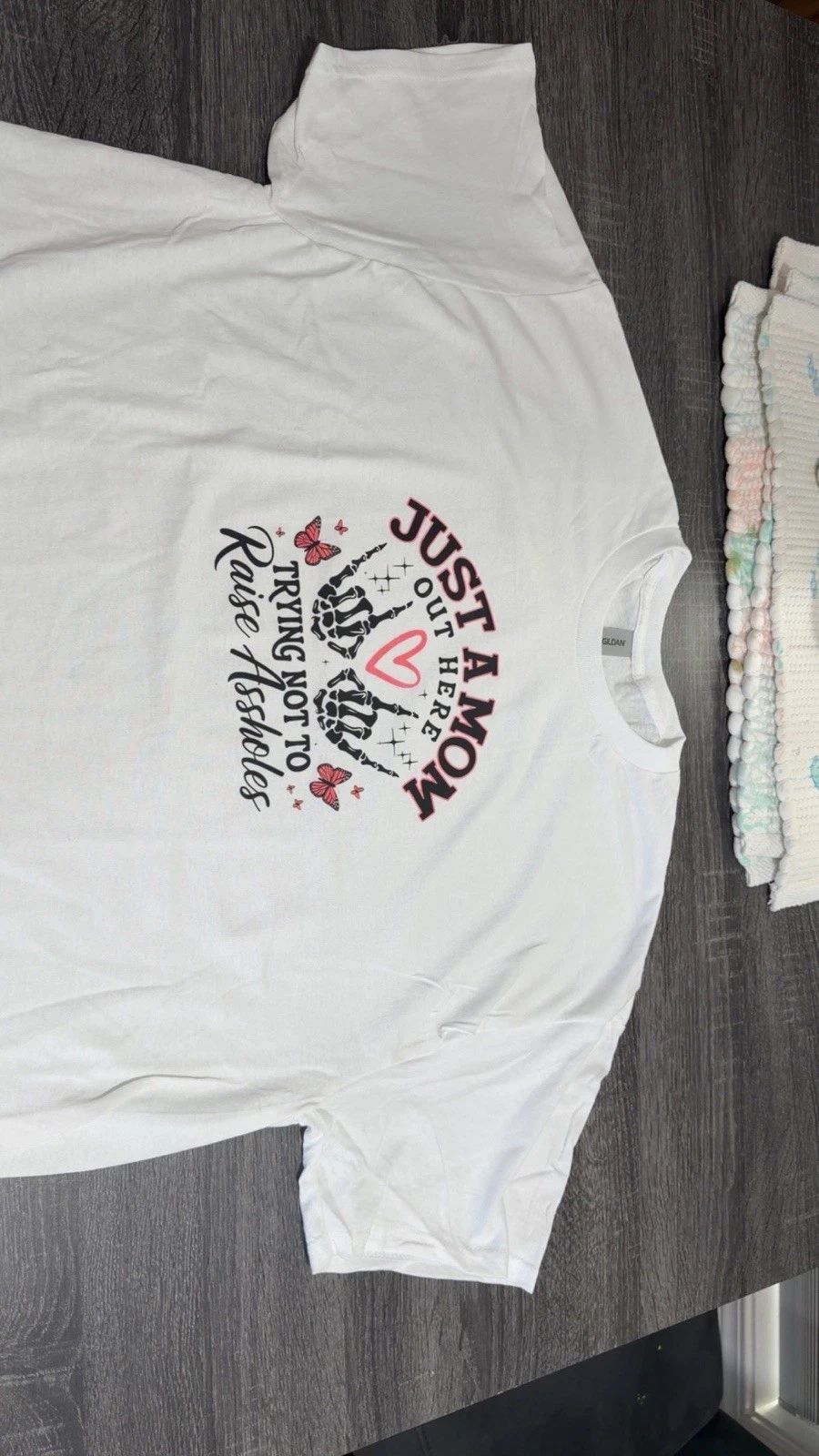 White Cotton Graphic T-Shirt